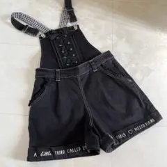 メゾピアノジュニア　サロペットショートパンツ　２way 黒　M