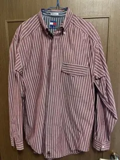 TOMMY HILFIGER 赤と白のストライプシャツ