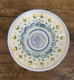 スイスの手描き花柄陶器皿 絵皿