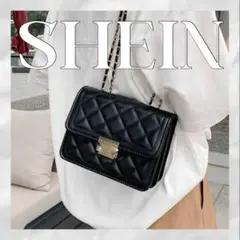 SHEIN ショルダーバッグ キルティング チェーン 黒