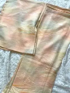 中古きもの 薄オレンジ 小紋?