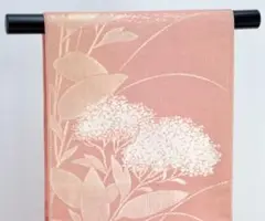 【糸しょう】夏帯 六通 ピンク地に花