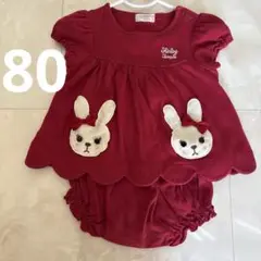 シャーリーテンプル♡うさぎ♡赤♡セットアップ♡80センチ♡ベビーセトア