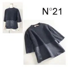 Ci28 N°21 ヌメロヴェントゥーノ 切替ニットセーター S