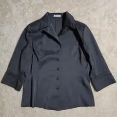 シャリ感のある七分袖開襟シャツ　Lサイズ相当　ESCORIAL