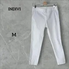 INDIVI インディヴィ クロップド テーパードパンツ コットン 白 M