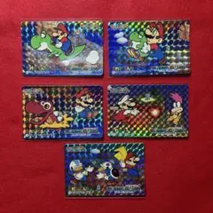 マリオうんどうかい てれびでんわ スーパーマリオワールド バンプレスト5枚セット