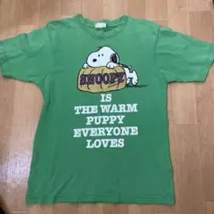 スヌーピー Tシャツ 緑色 PEANUTS