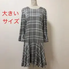 ローズティアラ 大きい 大きいサイズ ワンピース チェック 冬