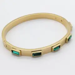 新品!ゴールド バングル エメラルド レディース メンズ グリーン 金 緑