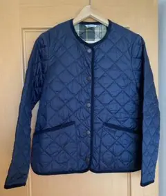 Barbour キルティング ノーカラージャケット