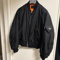 PRADA MA-1ジャケット トレンドミリタリー　サイズ48 オリーブグリーン 楽天市場】【中古】PRADA オーバーサイズナッパレザーボンバー