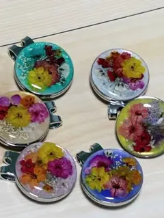 ゴルフマーカー 押し花
