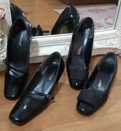1428【黒パンプス 23cm】MOSCHINO・fe/rie/maic