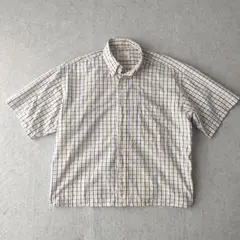 old GOTAIRIKU チェック柄 短丈 シャツ ボックスシルエット　e