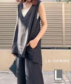la-gemme 深Vネック ノースリーブベスト　ブラウス　シャツ　チュニック