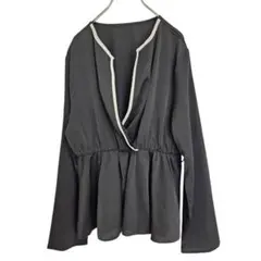 GOMORN カシュクール シャツ ブラウス 裾フリル ブラウス L