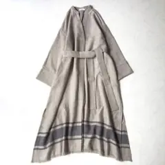 ほぼ未使用✨️定価8万　エブール　ナチュラルウールツイル ベルテッド ワンピース
