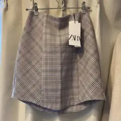 ZARA ザラ　チェック　ミニスカート　新品未使用タグ付き