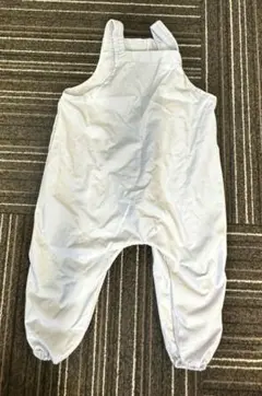 ホワイト ポリエステルオーバーオール 80〜90cm