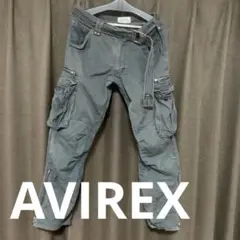 AVIREX アヴィレックス カーゴパンツ 28-A6751 グレー ベルト付き