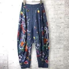 ScoLar レトロ MORI-KEI 森ガール古着 総柄 サルエルパンツ