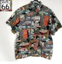 ルート66HIGH SEAS総柄半袖シャツL ROUTE66 Big Boy米製