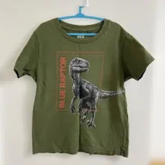110●ユニクロ☆UT☆ジュラシックワールド恐竜柄Tシャツ☆ラプトル●
