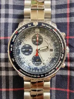 動作未確認　CITIZEN　パイロット　クロノグラフ　7T62-0EB0 動作未確認 CITIZEN パイロット クロノグラフ 7T62-0EB0 - メルカリ