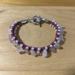 ハンドメイド ローズクォーツ ブレスレット
