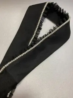 新品 フリルレースパール 重ね衿 重ね衿 成人式 卒業式 振袖 黒黒