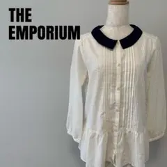 THE EMPORIUM ジエンポリアム　チェック　長袖シャツ　ホワイト