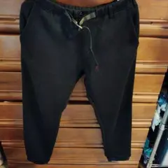 GRAMiCCi黒 フリース風パンツ ドローストリング付き