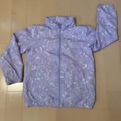 紫色キャラクター柄フード付きジャケット