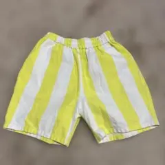 LOWRYS FARM キッズパンツ イエローとホワイトストライプ