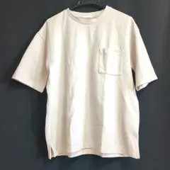 GU ジーユーベージュ 半袖Tシャツメンズ L ポケット付き