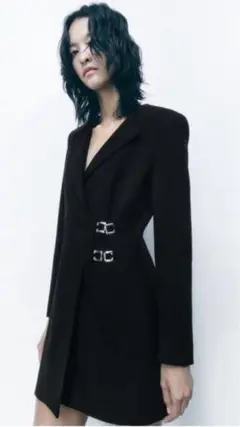 ZARA ジャケット ブレザー ワンピース ブラック S