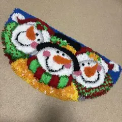 ハンドメイド　スノーマン　マット