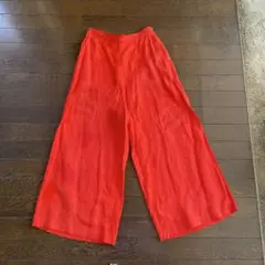 MACPHEE. 赤いリネンワイドレッグガウチョパンツsize34