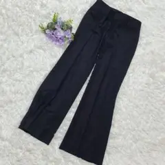 22 OCTOBRE 22オクトーブル スラックス ストライプパンツ 黒　清涼感
