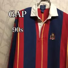 【激レア】ギャップ ストライプ ポロシャツ 胸デザイン ラガーシャツ 90s