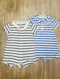 PETIT BATEAU ロンパース　 ストライプ　6m67cm 2枚