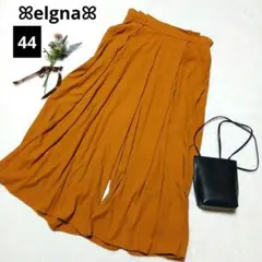 726◎エルガナ ガウチョパンツ【44】オレンジブラウン フレア 大きいサイズ
