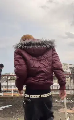 赤　ファーダウン　y2k 短丈