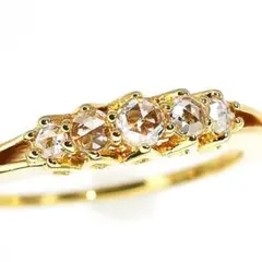 K18 ローズカット ダイヤモンド リング 0.07ct