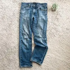 【UNIQLO】スリムフィットジーンズ ブルー（29）リップドデニムパンツ