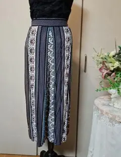 特別お値下げ❗インド綿風 巻きガウチョパンツ (グレー系)