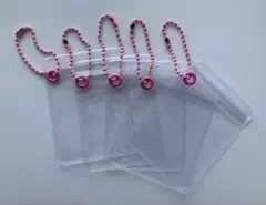 キャンディバッグ5枚6㎝×8㎝【ピンク】チェーンボール付き
