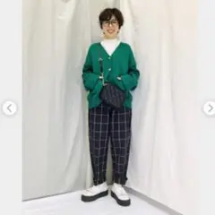 GU　ジーユー　シェフパンツ　チェック2 L　ブラック　グレー