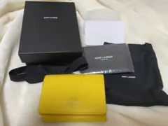 Yves Saint Laurent ミニウォレット イエロー レザー